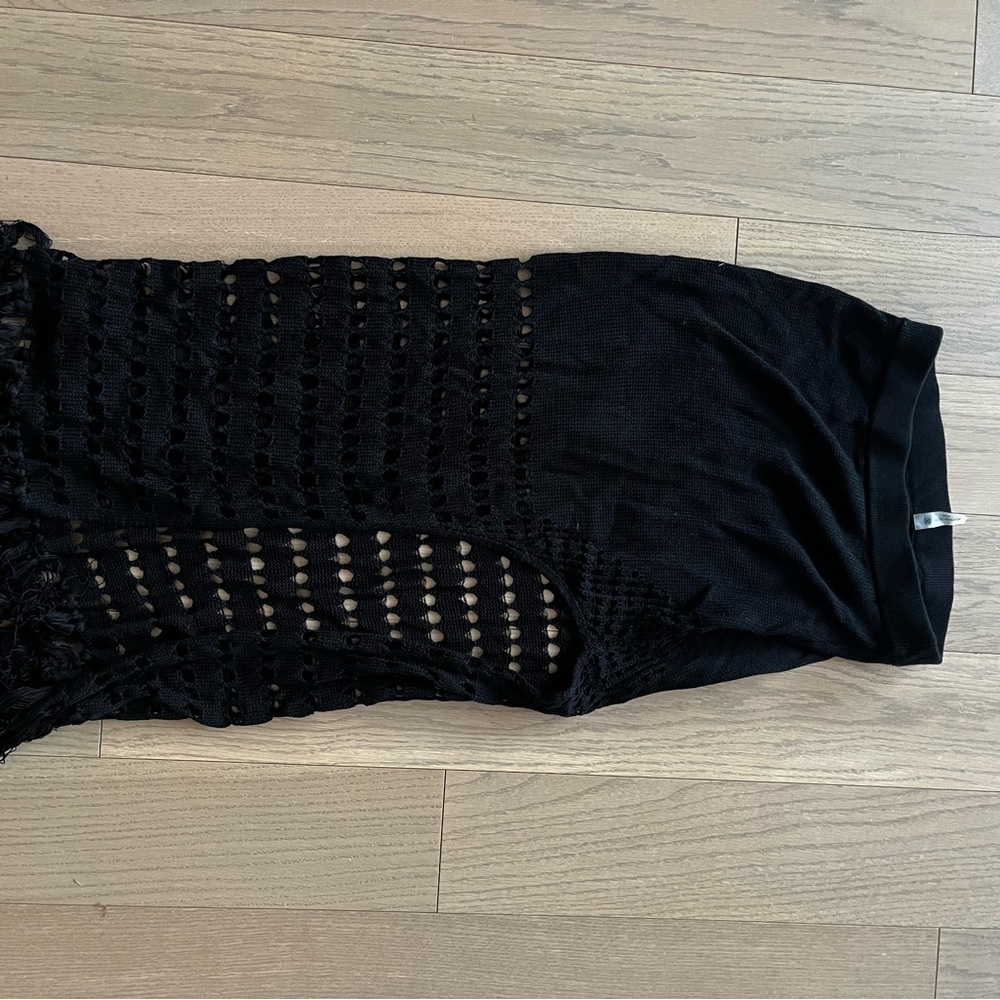 DEVON WINDSOR Black Crochet Swim Coverup